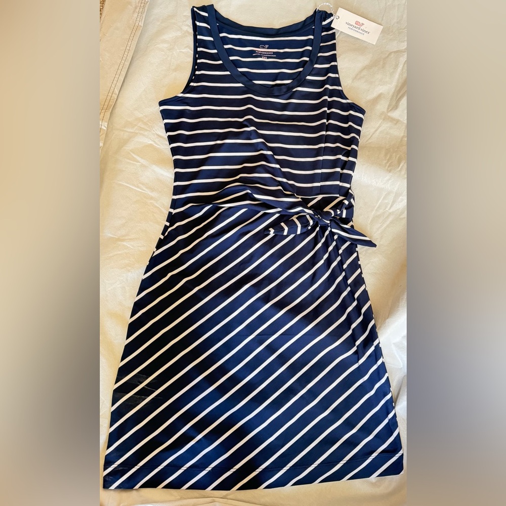 Vineyard Vines Sankaty Navy and White Stripes Dress NWT